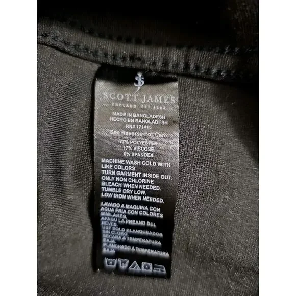 Scott James ~Men's Size XL~ Heavy Shirt Navy/Black Plaid Pearl Snap Button Down.